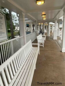 Beach Club Bus Stop on a Rainy Morning