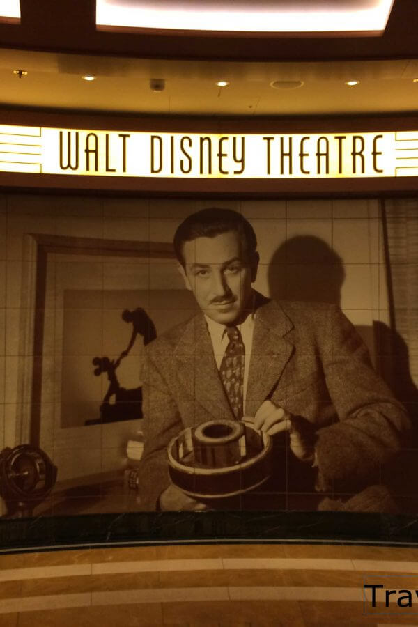 Outside shot of the Walt Disney Theater on the Disney Fantasy.